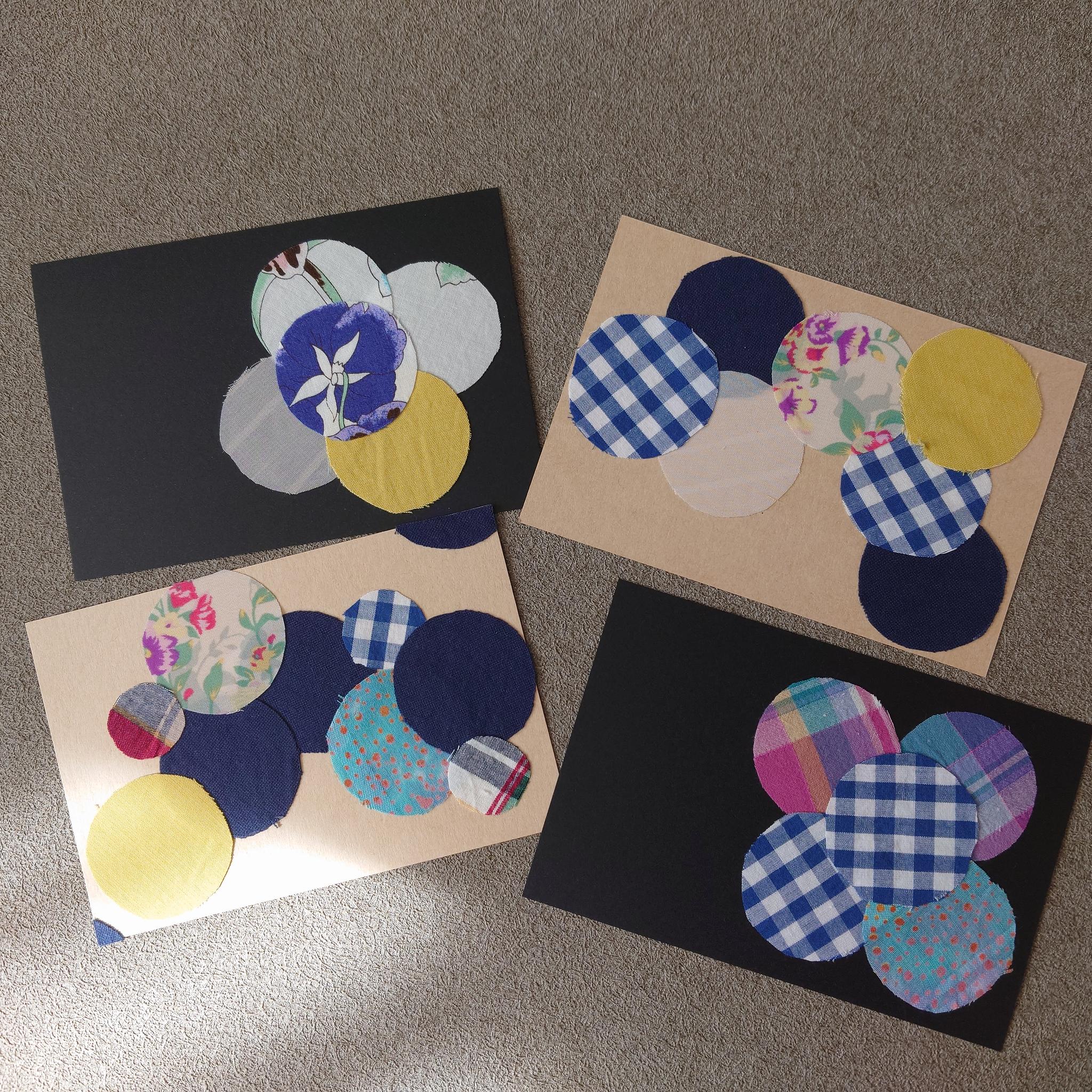 ハギレを使ったアートなポストカードNo.11枚目の画像