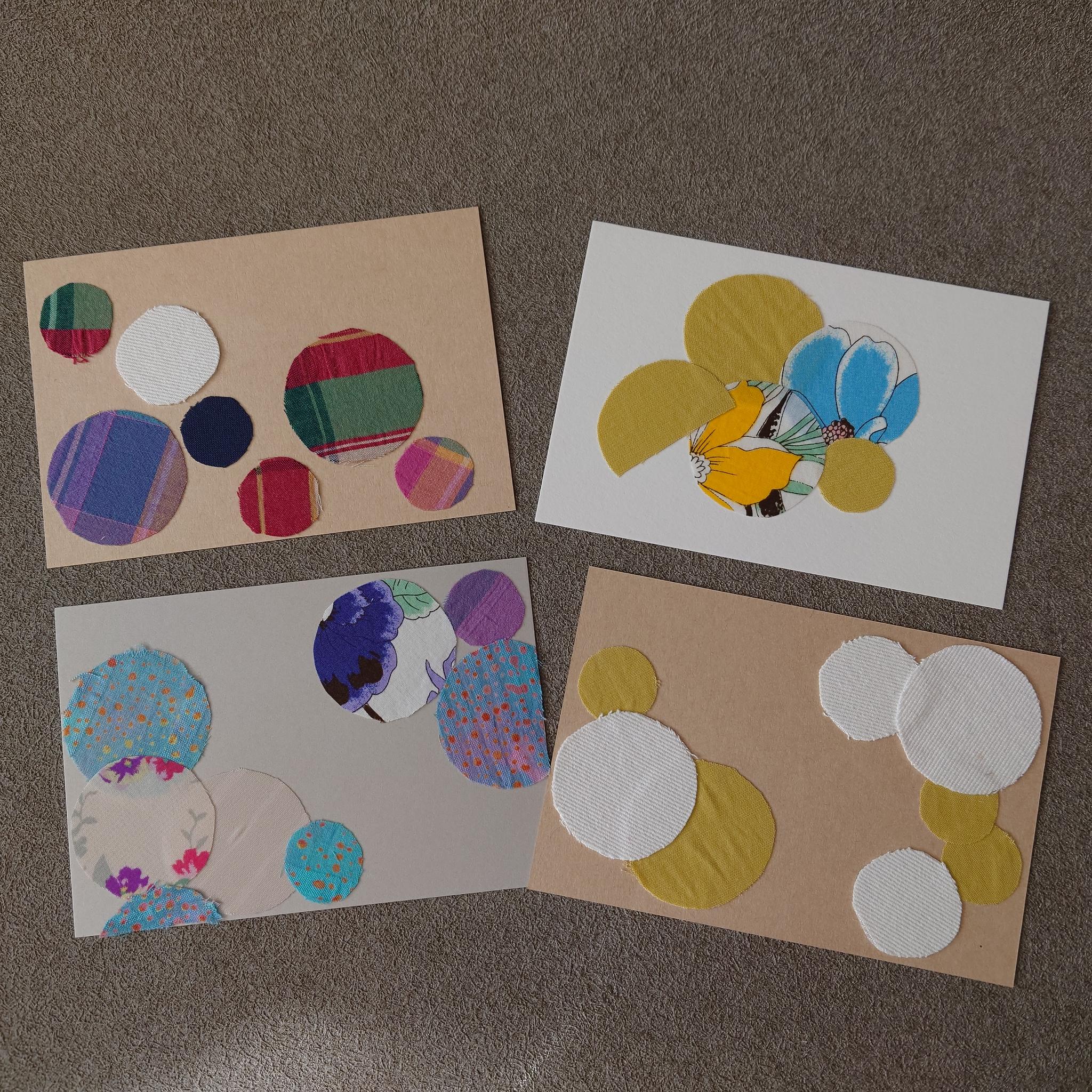 ハギレを使ったアートなポストカードNo.21枚目の画像