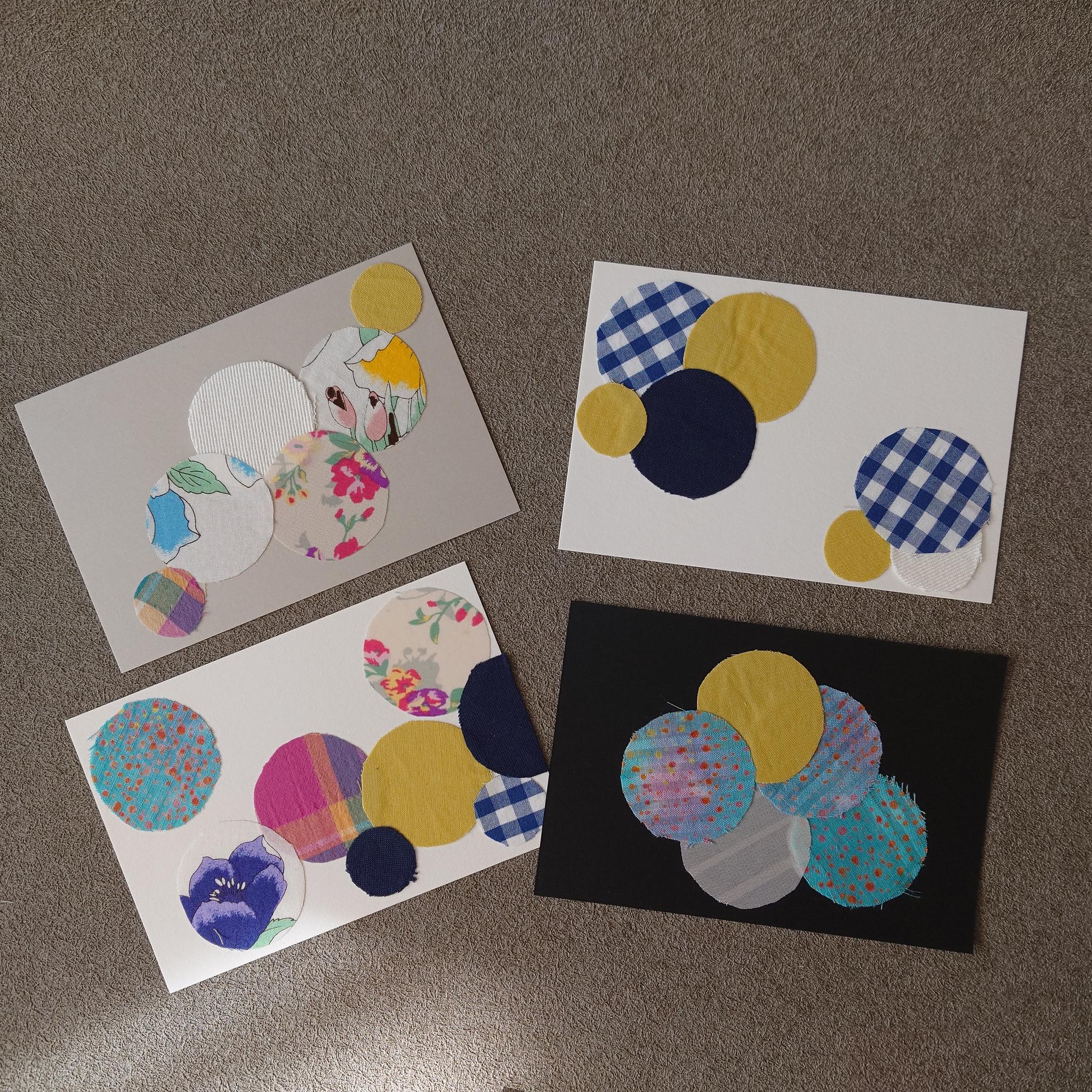 ハギレを使ったアートなポストカードNo.31枚目の画像