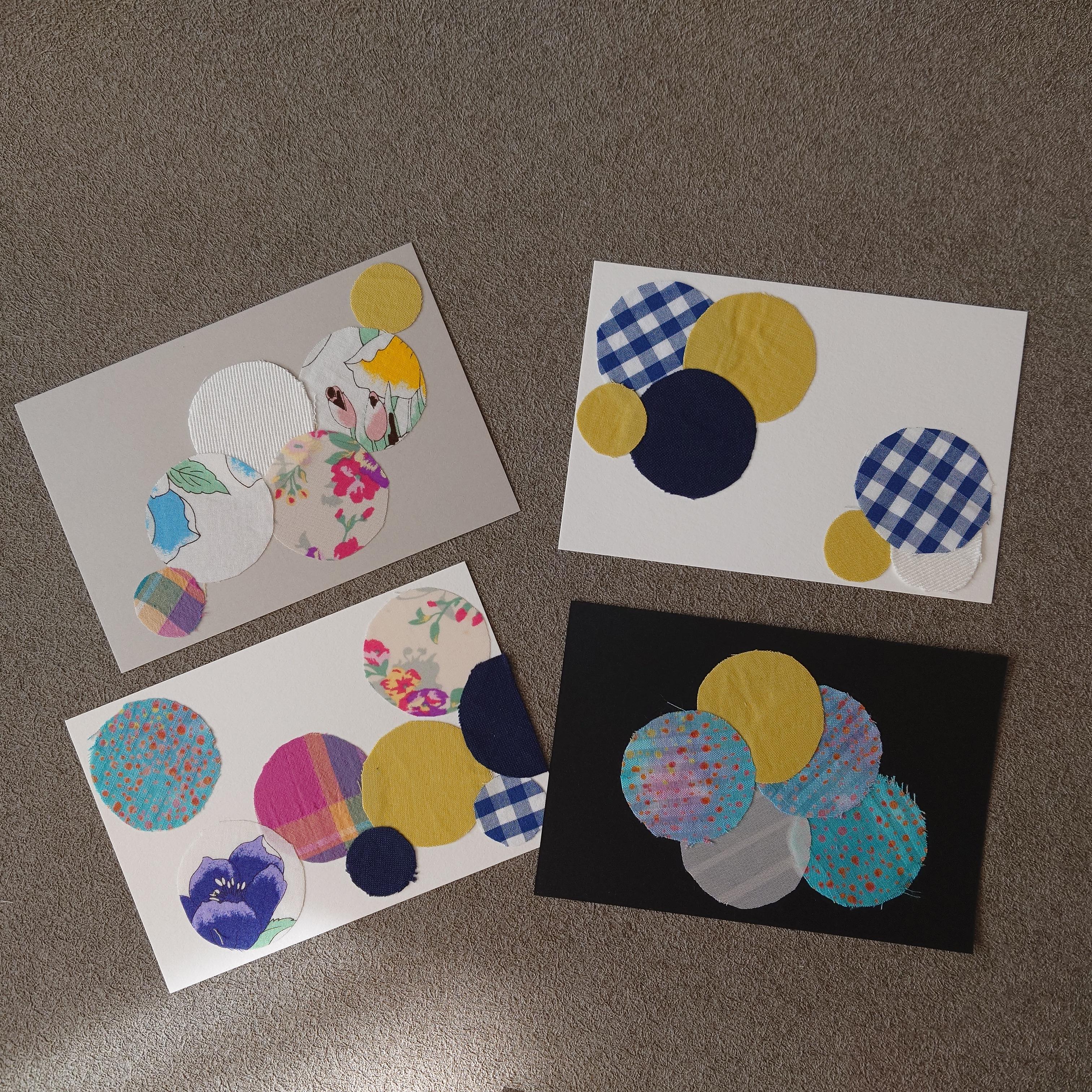 ハギレを使ったアートなポストカードNo.31枚目の画像